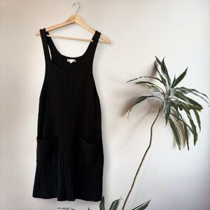 Black sweater pinafore dress